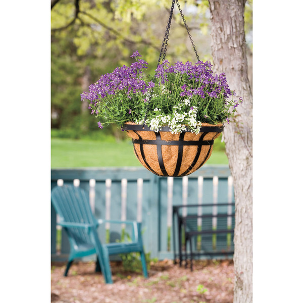 Living Accents HANGING BASKET 14"" BLACK 88551